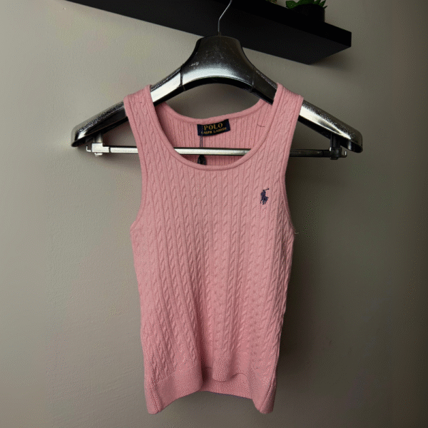 Majica Polo Ralph Lauren bez rukava, pletena, svijetlo roza