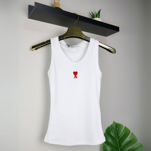 Ami majica bez rukava / White / Red Logo