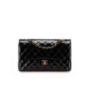 CHANEL Matelasse Double Face Chain Shoulder Bag Enamel Black
