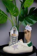 Golden Goose Creamy White/ Green Back/ Swarovski Star
