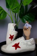 Golden Goose Distressed Leather Red Star
