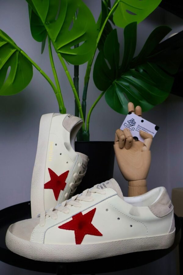 Golden Goose Distressed Leather Red Star - Slika 4