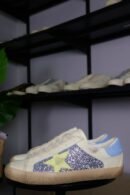 Golden Goose Silver Glitter/ Light Blue/ Taupe Star