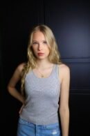 Majica Polo Ralph Lauren bez rukava, pletena, svijetlo siva
