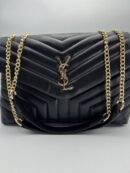 Saint Laurent Loulou Logo Plaque Medium Shoulder Bag