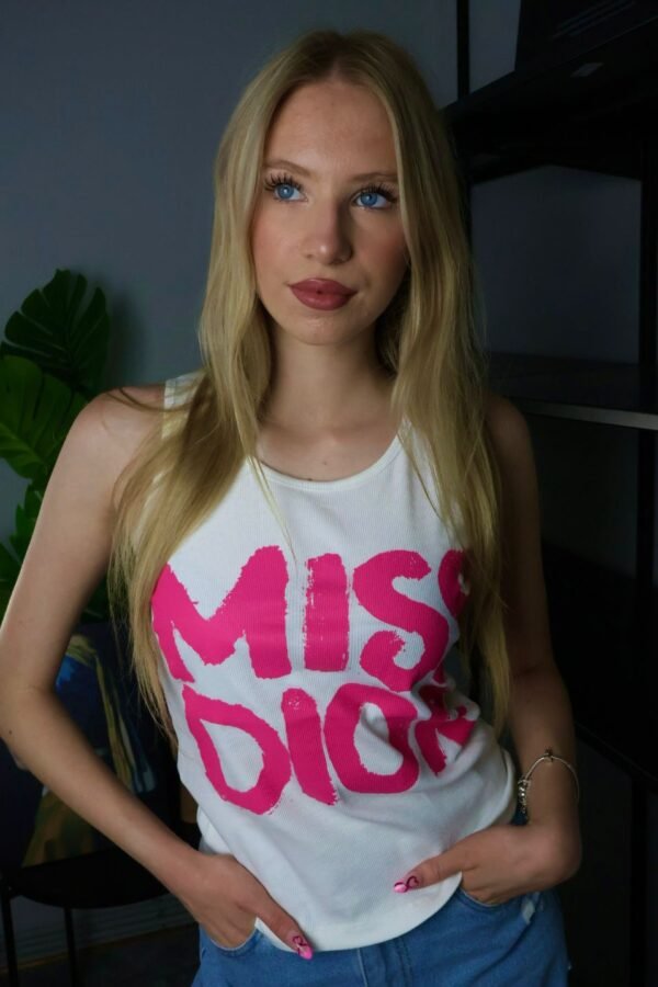 Dior majica bez rukava / White / Pink "Miss Dior" Logo - Slika 2