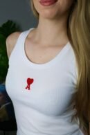 Ami majica bez rukava / White / Red Logo