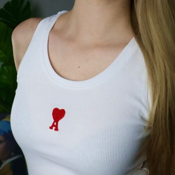 Ami majica bez rukava / White / Red Logo