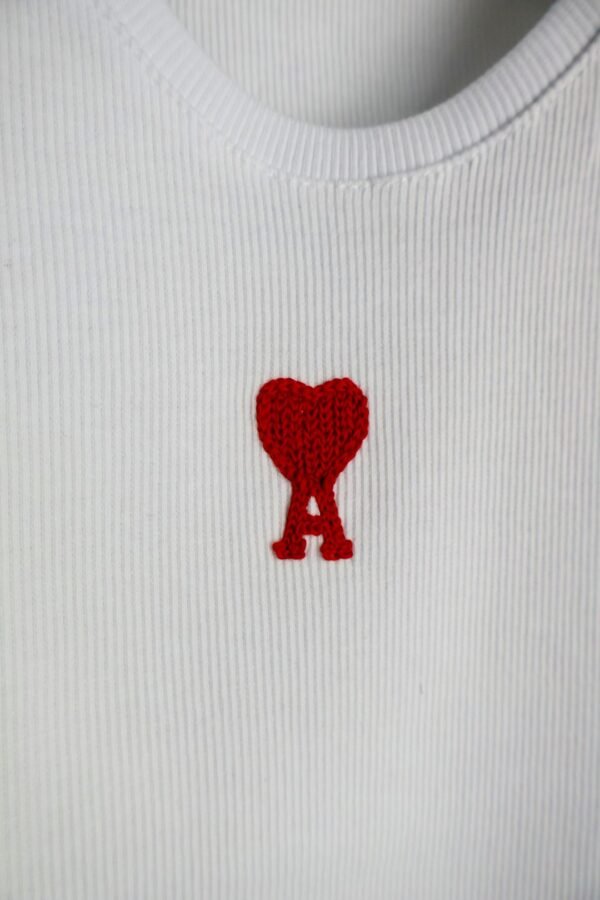 Ami majica bez rukava / White / Red Logo - Slika 4