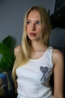Ami majica bez rukava / White / Silver Glittery Logo