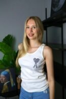 Ami majica bez rukava / White / Silver Glittery Logo