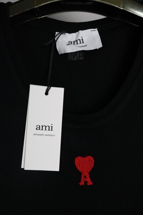 Ami majica bez rukava / Black / Red Logo - Slika 5