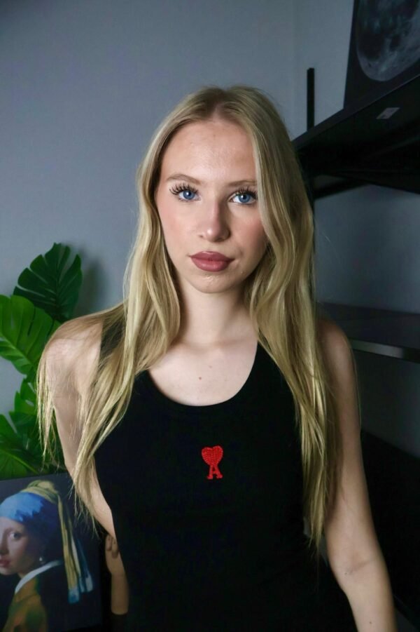 Ami majica bez rukava / Black / Red Logo - Slika 3