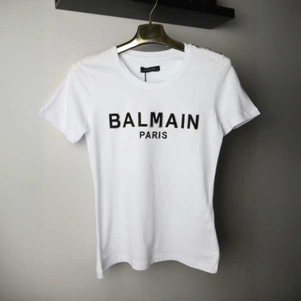 Balmain majica / White / Gold logo