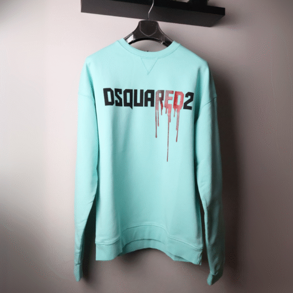Majica Dsquared2 dugi rukavi svijetlo plava