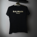 Balmain majica / Black / Gold logo