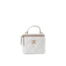 Chanel Mini With Chain white Lambskin Gold Hard