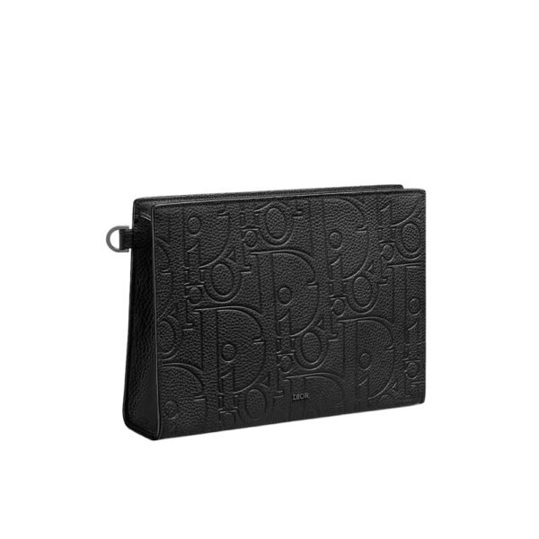 Christian Dior A5 Triangle Pouch D Gravity Leather Black