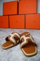 Hermes Oran Brown White