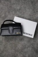 Jacquemus Black Leather Le Grand Bambino Structured Shoulder Bag