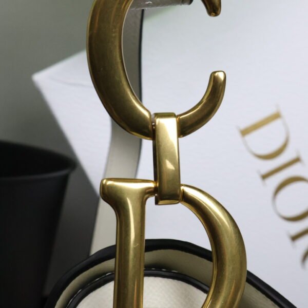 Christian Dior White Leather Saddle Handbag