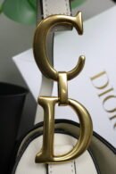 Christian Dior White Leather Saddle Handbag