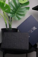 Christian Dior A5 Triangle Pouch D Gravity Leather Black