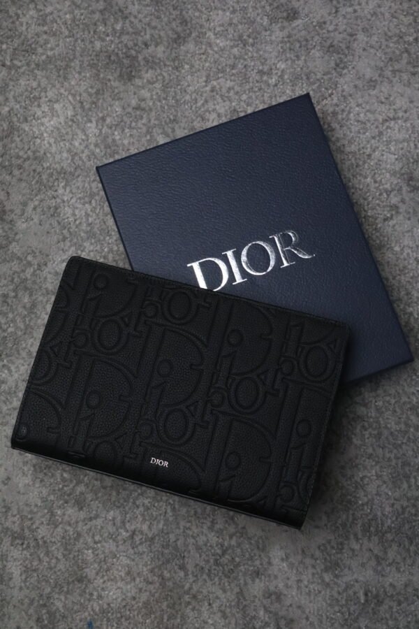 Christian Dior A5 Triangle Pouch D Gravity Leather Black - Slika 3