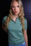 Ralph Lauren majica / Dark green / collar / woolen