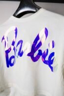 Barbie majica / White / glittery sleeves / Purple logo