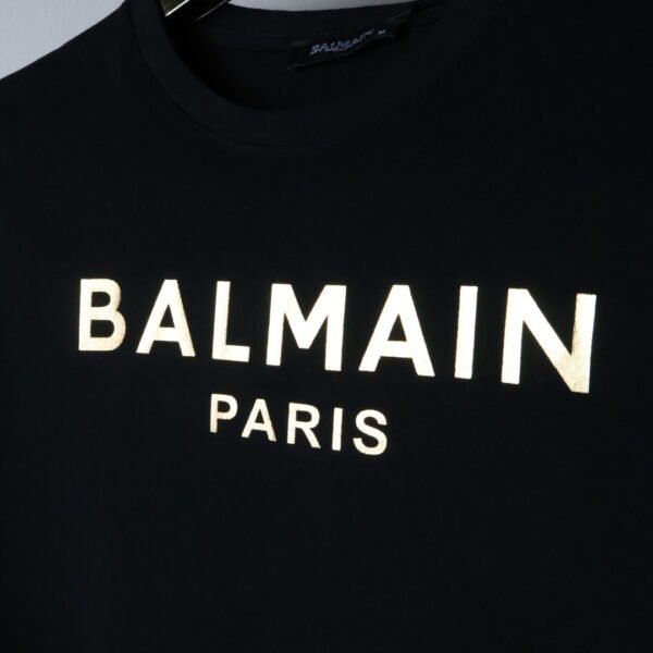 Balmain majica / Black / Gold logo