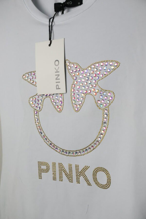 Pinko majica / White / Gold logo - Slika 4