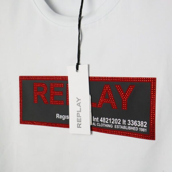 Replay majica / White / Red and black logo