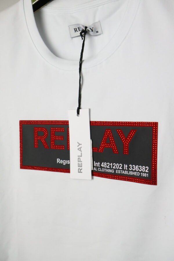 Replay majica / White / Red and black logo - Slika 5