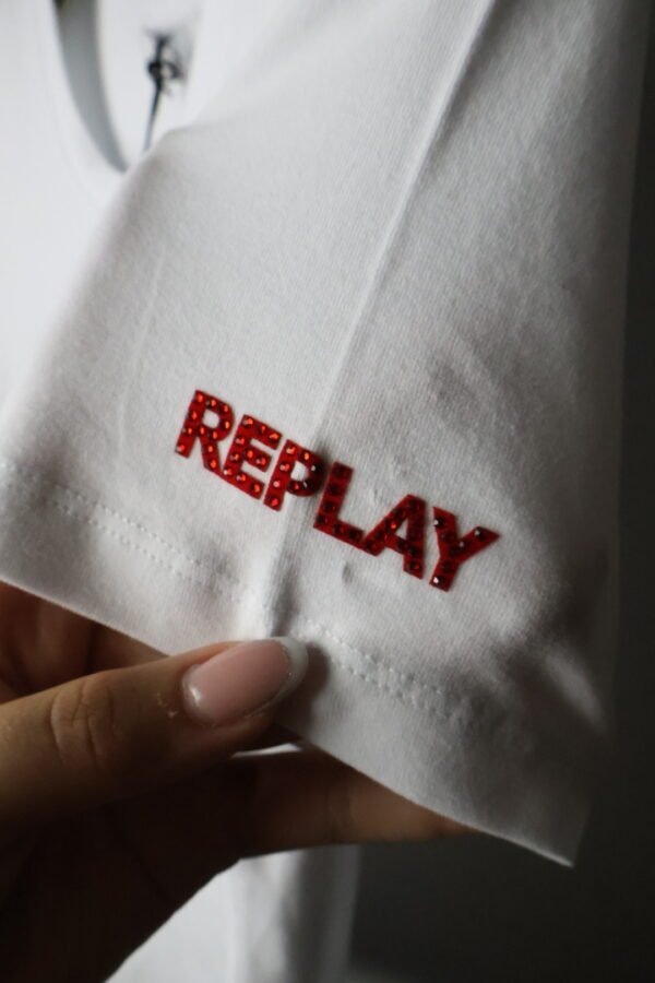 Replay majica / White / Red and black logo - Slika 4