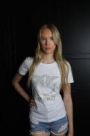 Pinko majica / White / Gold logo