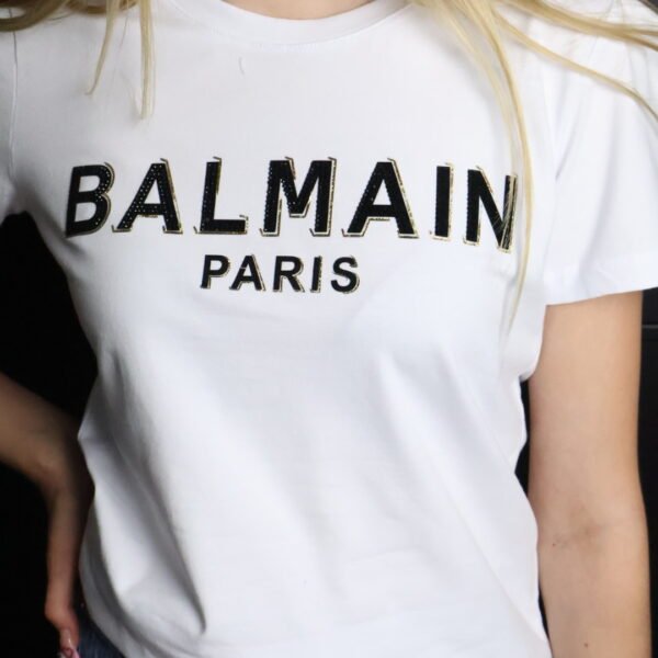 Balmain majica / White / Gold logo
