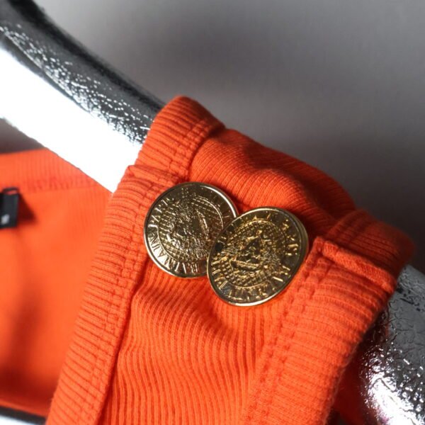 Balmain majica bez rukava / Orange / Gold Logo