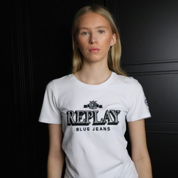 Replay majica / White / Black logo