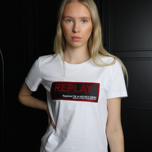 Replay majica / White / Red and black logo