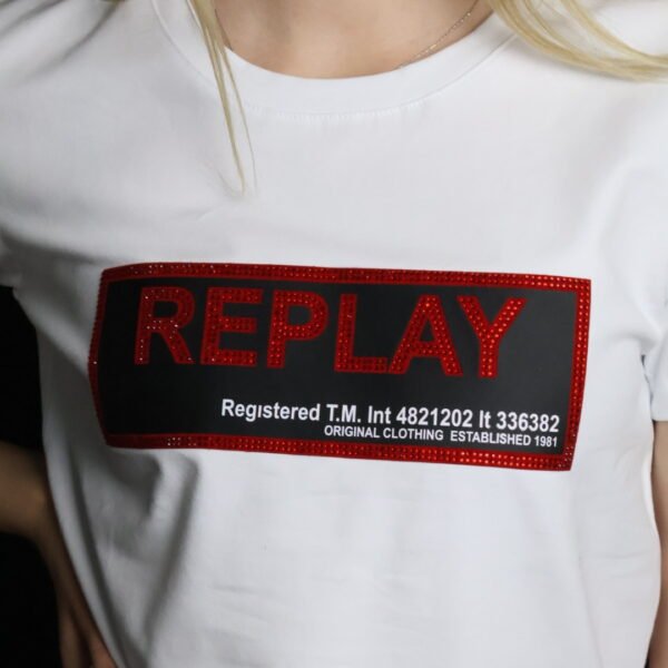 Replay majica / White / Red and black logo