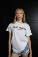 Balmain majica / White / Gold logo