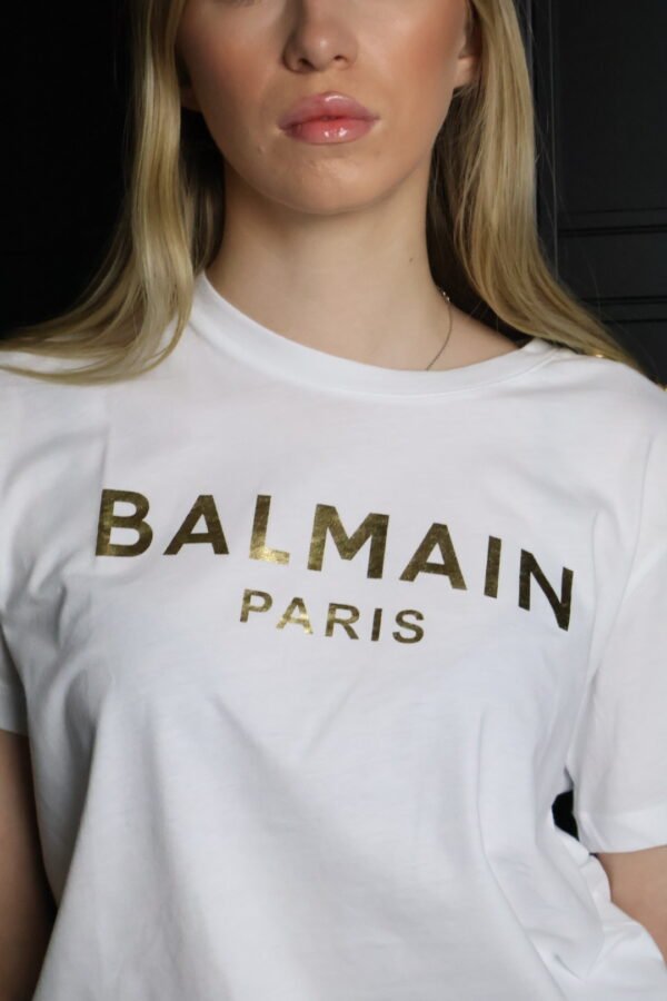 Balmain majica / White / Gold logo - Slika 3