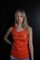 Balmain majica bez rukava / Orange / Gold Logo