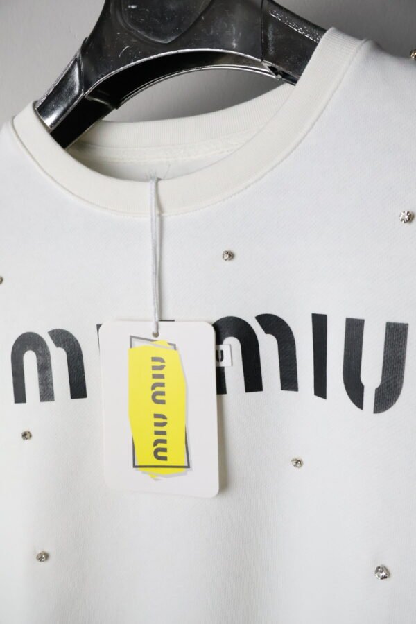 Miu Miu majice dugih rukava / White / Gold Logo - Slika 3