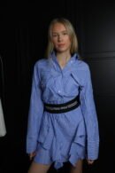 Miu Miu haljina / Blue / Black and white belt