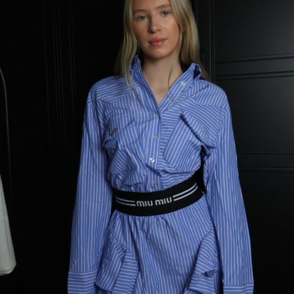 Miu Miu haljina / Blue / Black and white belt