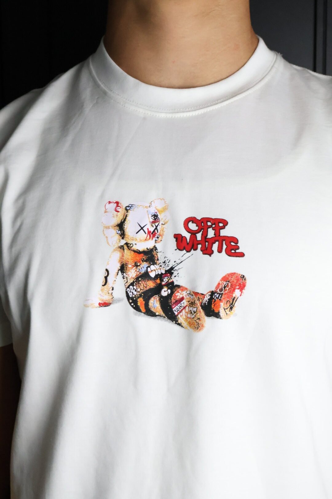 Majica Off-White kratki rukavi bijela KAWS - Slika 3