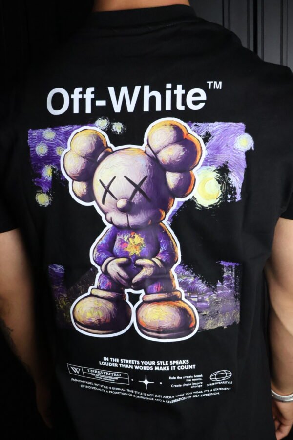Majica Off-White kratki rukavi crna KAWS - Slika 5