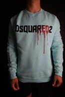 Majica Dsquared2 dugi rukavi svijetlo plava